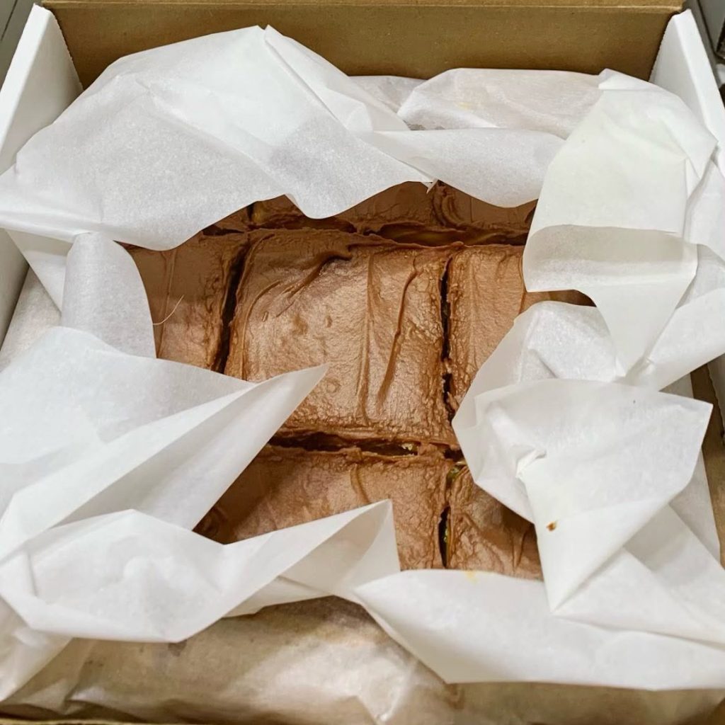 Frosted barz in a parchment-lined box